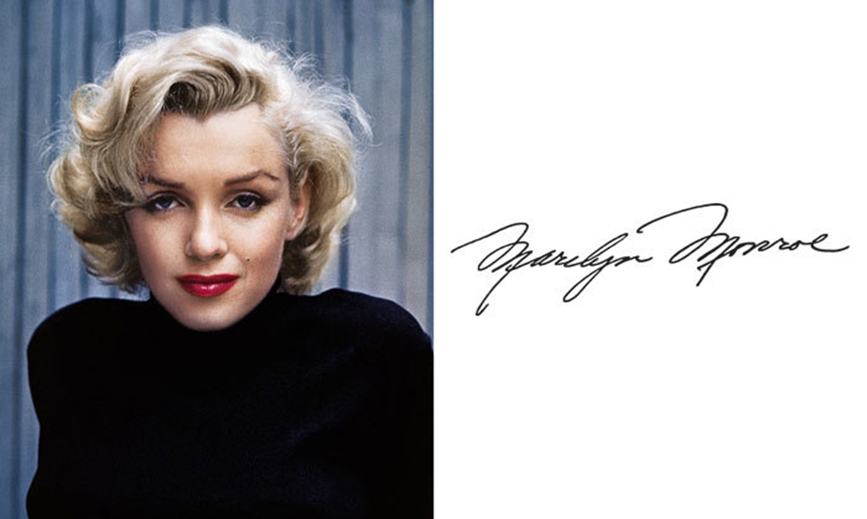 Chữ ký tuyệt đẹp của Marilyn Monroe