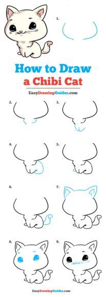 Cách vẽ mèo chibi đẹp
