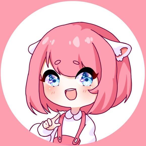 avatar cô gái màu hồng dễ thương