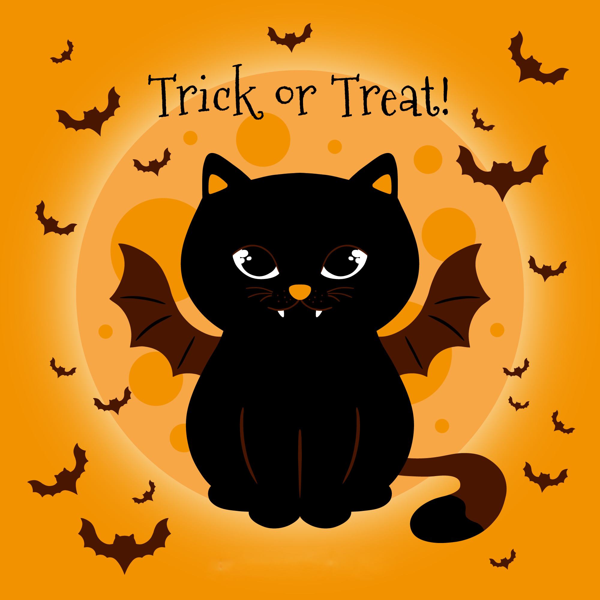 Vẽ mèo đen Halloween ấn tượng