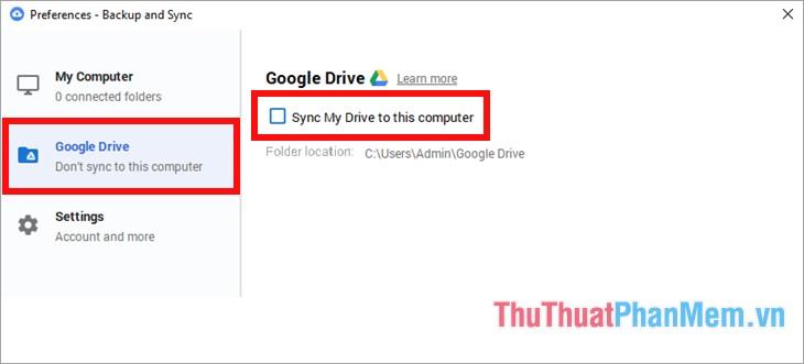 Sao lưu dữ liệu vào Google Drive mà không cần đồng bộ hóa ngược