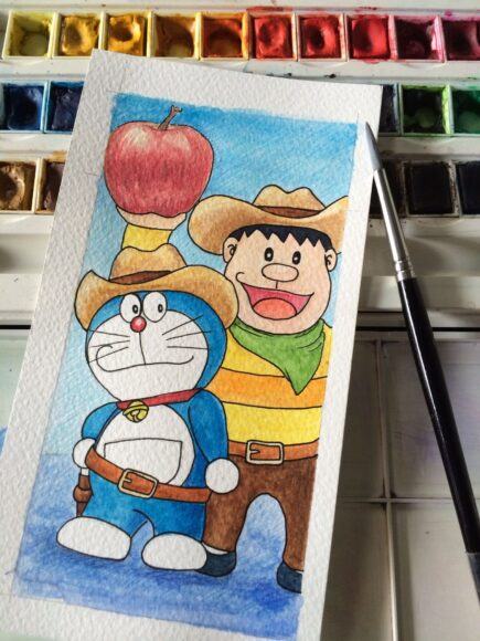 Vẽ Doraemon dễ thương