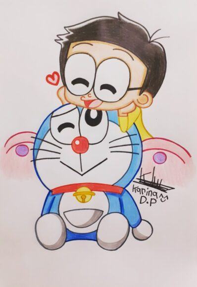 Vẽ Doraemon ngây thơ và tốt bụng