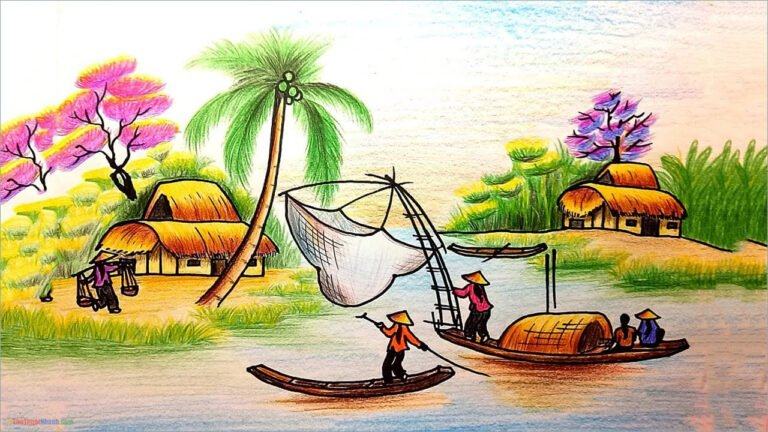 Vẽ Tranh Phong Cảnh Đơn Giản Bằng Bút Chì, Màu