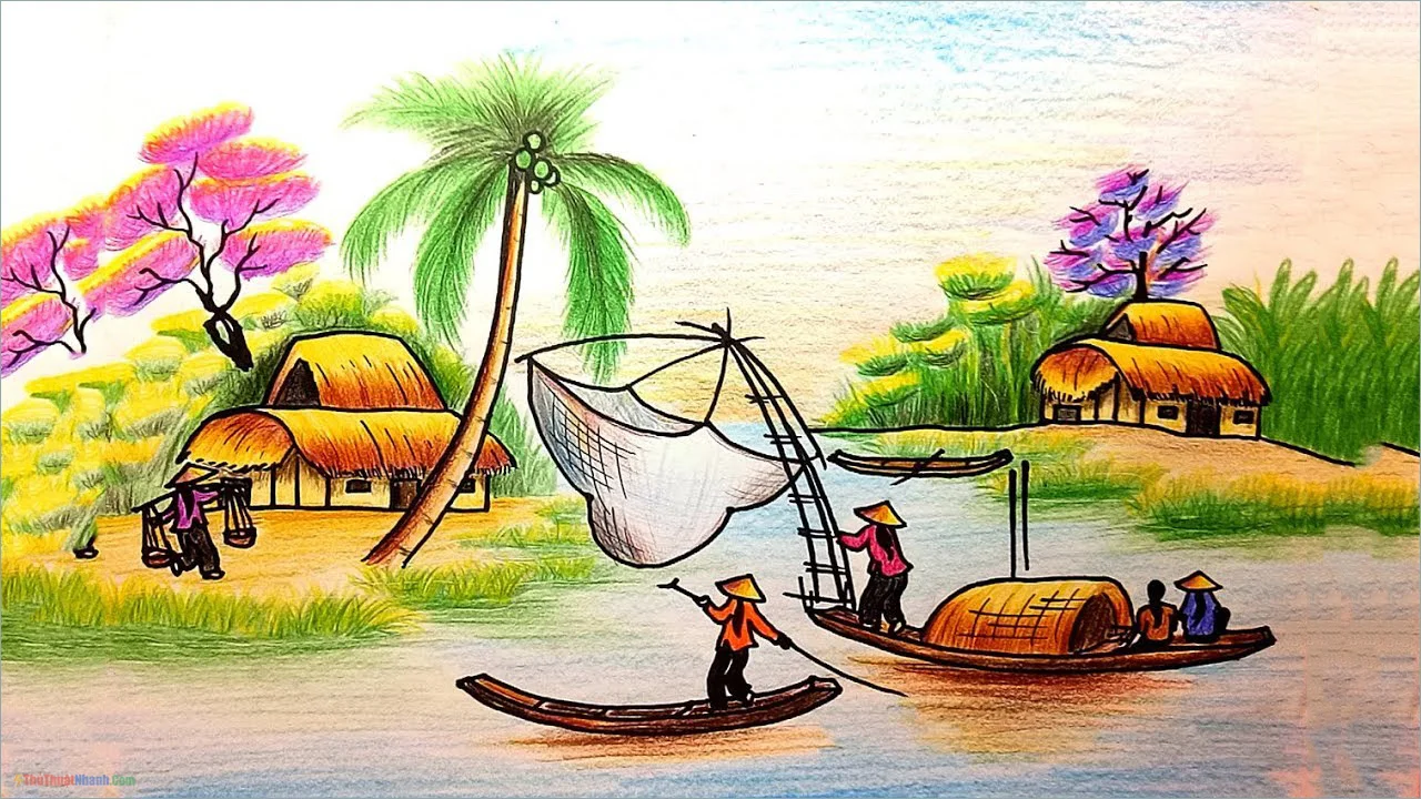 Vẽ Tranh Phong Cảnh Đơn Giản Bằng Bút Chì, Màu - Trung Tâm Đào Tạo Việt Á