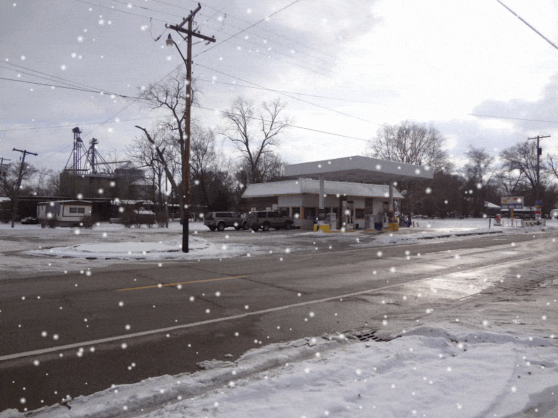 Hoạt hình tuyết rơi trên đường phố