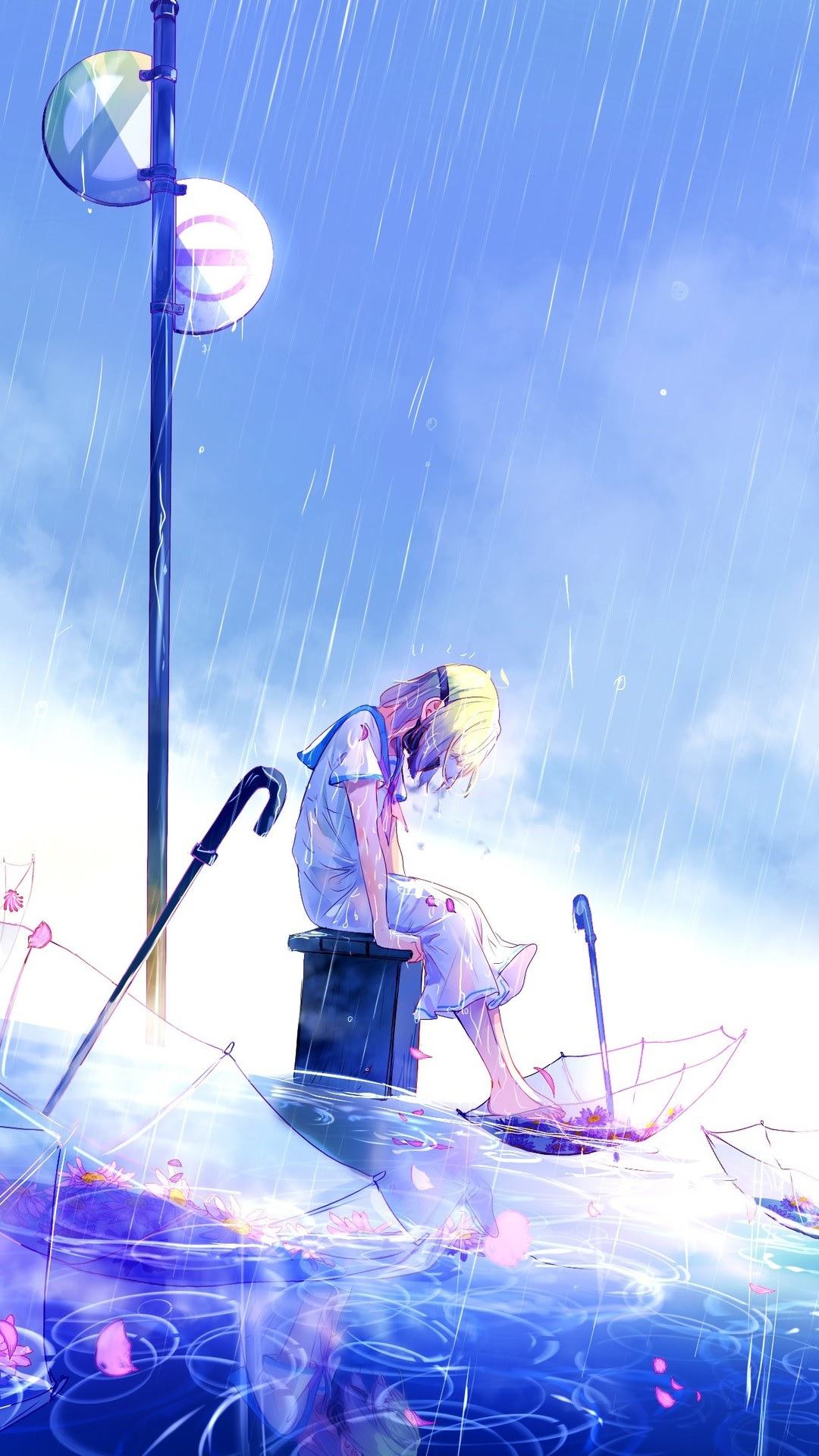 Ảnh anime cơn mưa buồn cô đơn