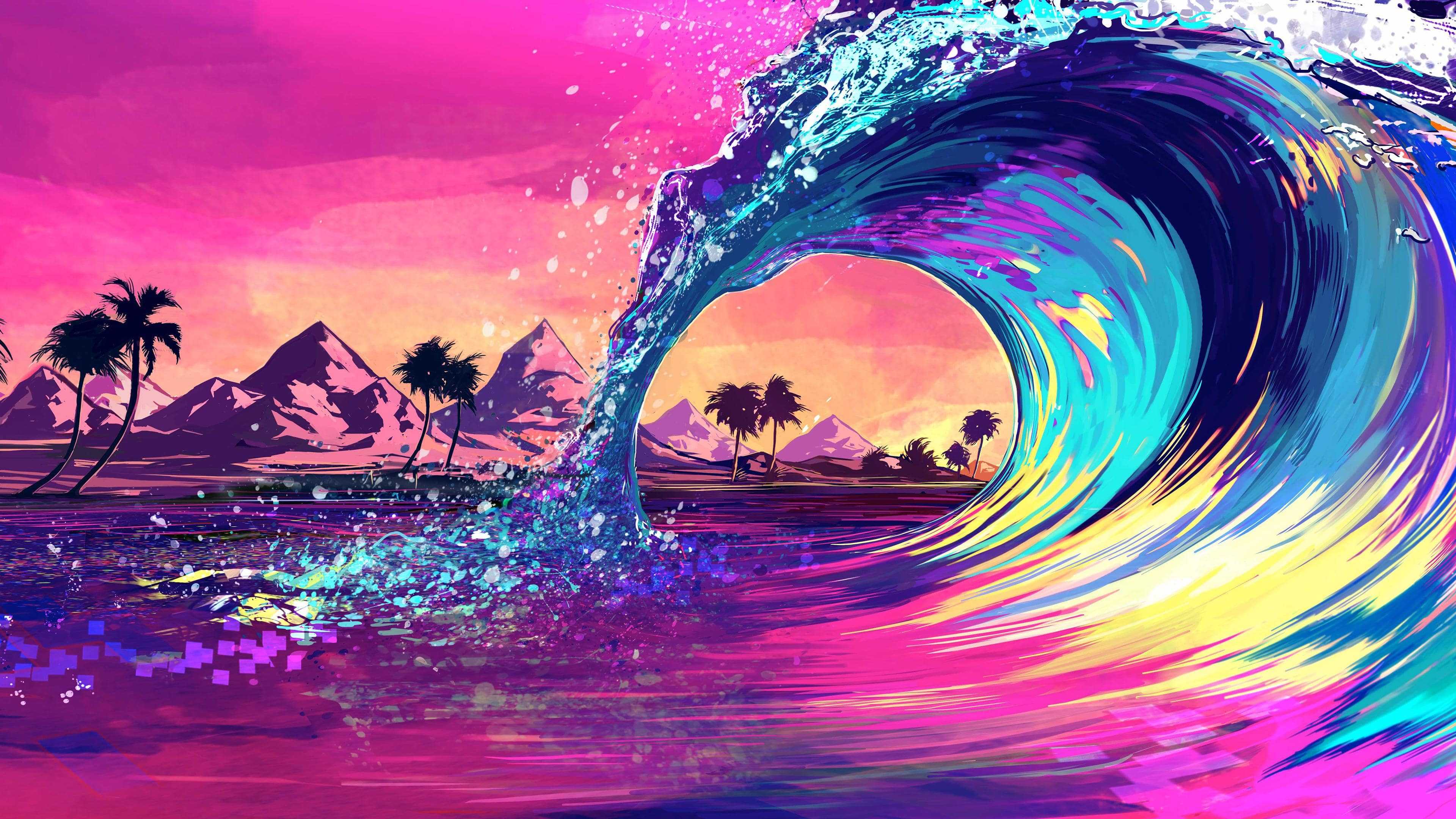 Hình nền sóng biển anime cực đẹp