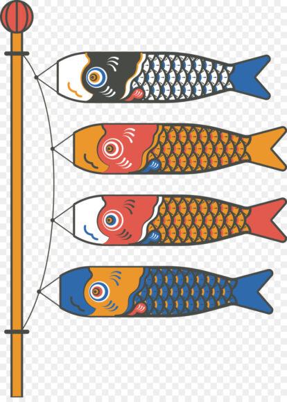 Cá chép vẽ trên lá cờ Nhật Bản