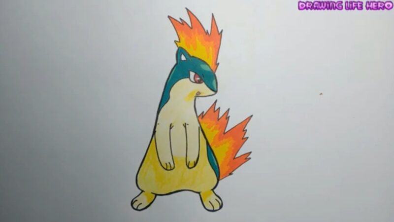 Vẽ Pokemon hệ lửa Quilava