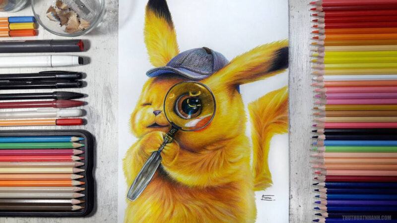 Vẽ Pokemon Pikachu Màu Vàng Dễ Thương