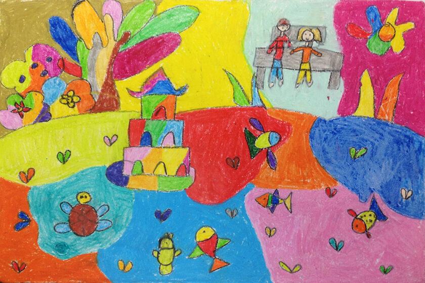 Tranh vẽ của các bé trường mầm non Kiến Hồ