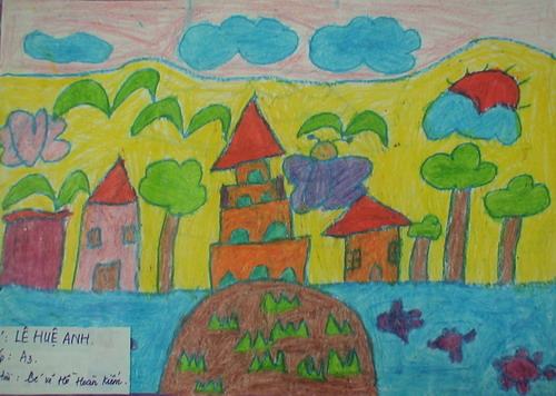 Học sinh vẽ tranh hồ Hoàn Kiếm