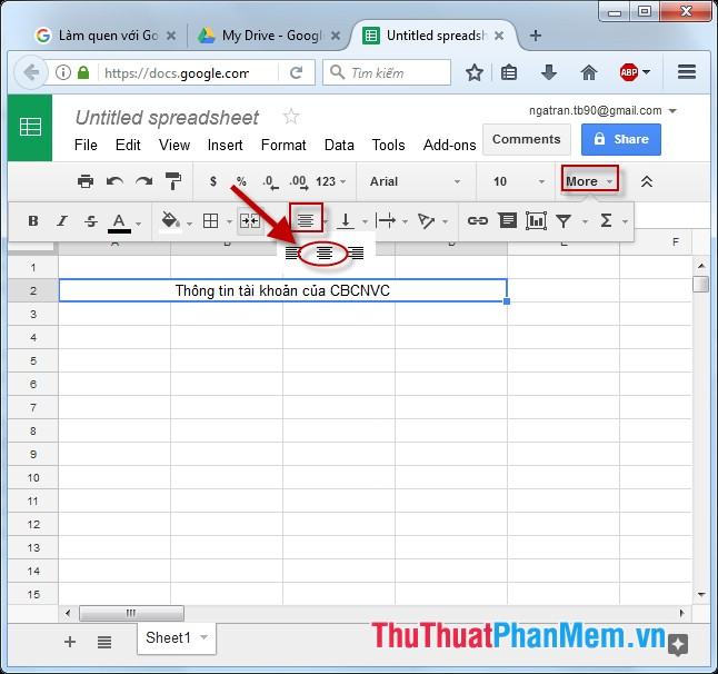 Thực hiện chỉnh sửa giống như Excel