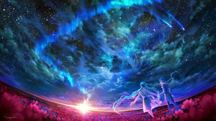 Hình ảnh anime phong cảnh thiên hà tuyệt đẹp