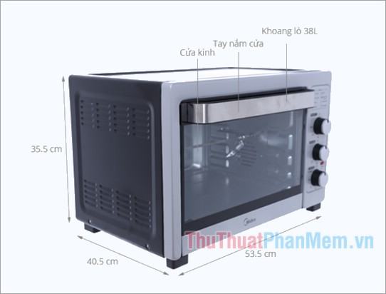 Lò nướng Midea MEO-38AGY5 dung tích 38 lít