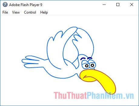 Như vậy file sẽ được mở trên Adobe Flash Player 9