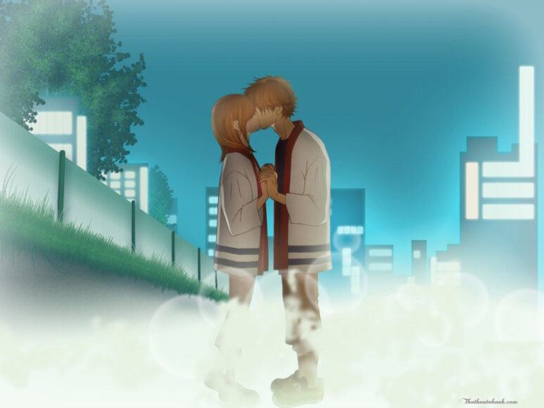 Hình ảnh anime hôn nhau đẹp lãng mạn