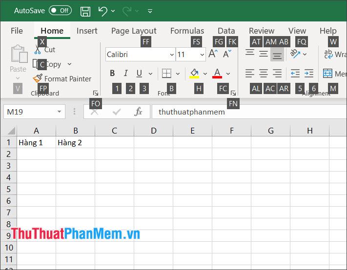 Sử dụng phím tắt trong Dải băng (Áp dụng cho Word, Excel 2007 trở lên)
