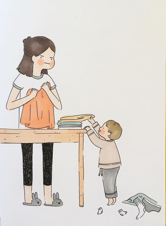 Bản vẽ cuộc sống hàng ngày của các bà mẹ cho con bú