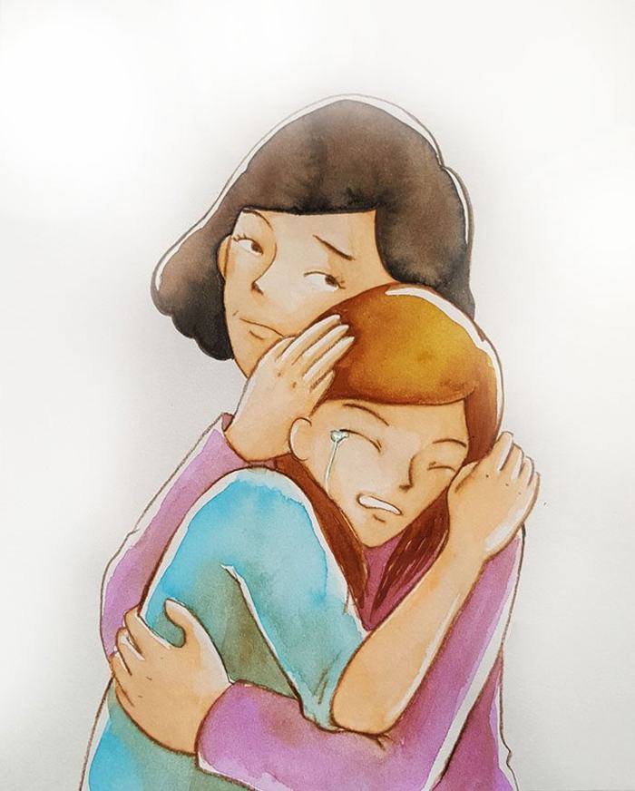 bức tranh mẹ và con gái