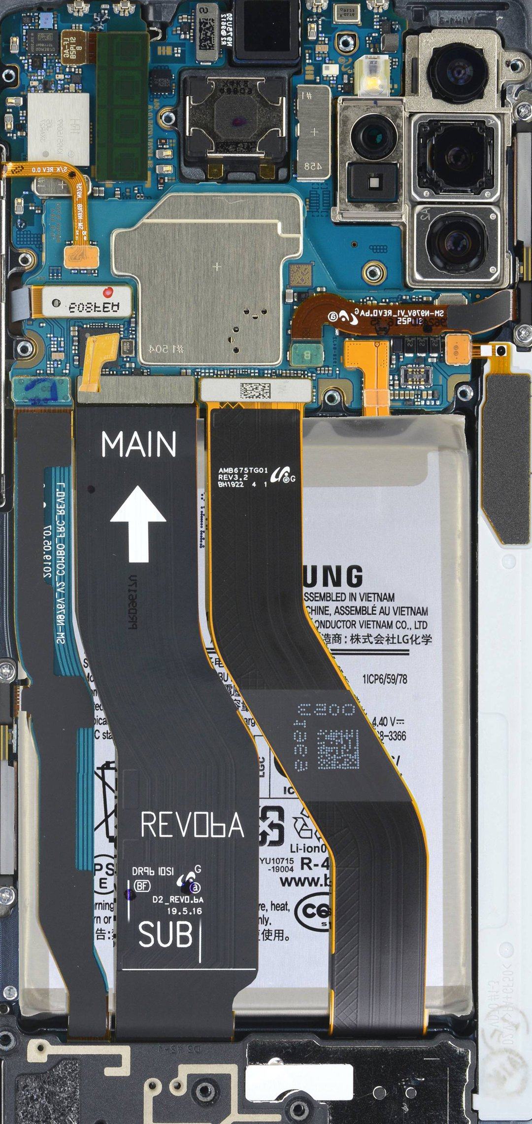 Hình nền khoe linh kiện Samsung Note 10
