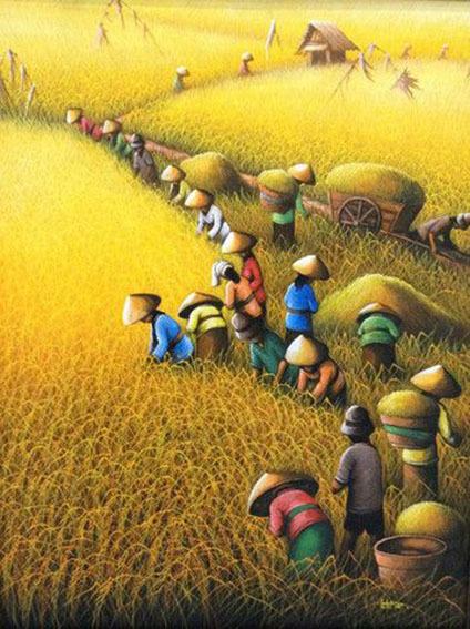Tranh người gặt lúa