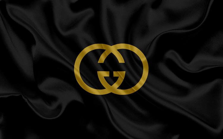 Logo Gucci vàng tuyệt đẹp trên nền đen
