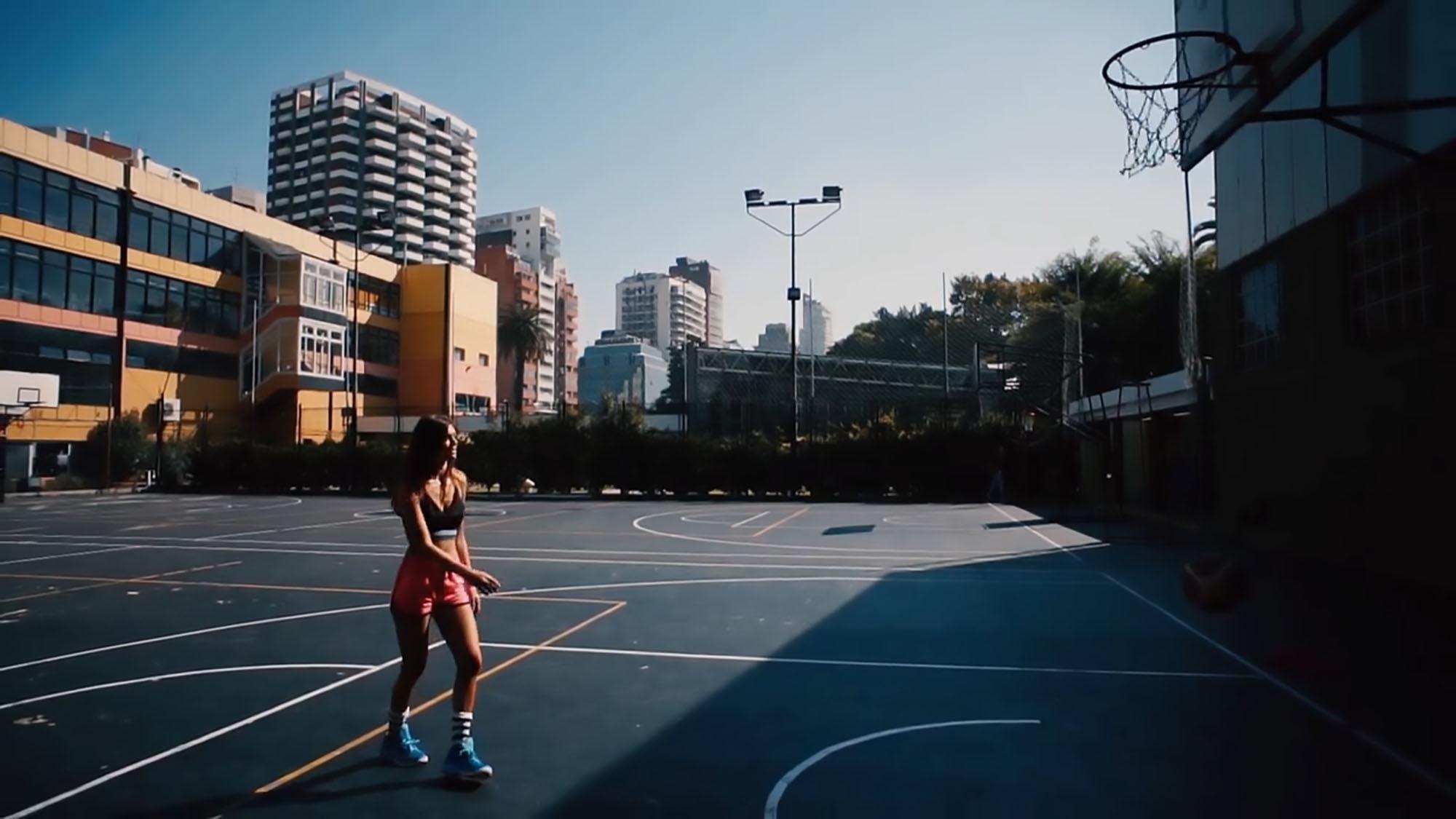Hình ảnh phụ nữ chơi bóng rổ