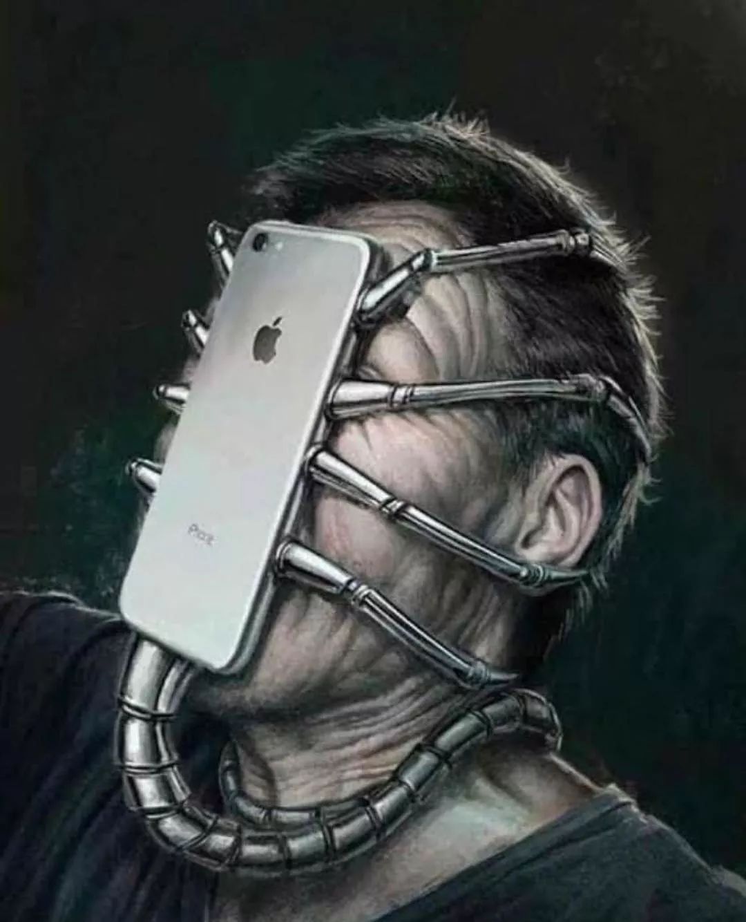 Một bức tranh châm biếm về con người và công nghệ
