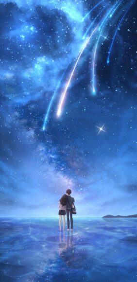 anime bầu trời đầy sao ảnh bầu trời đêm cặp đôi đang yêu