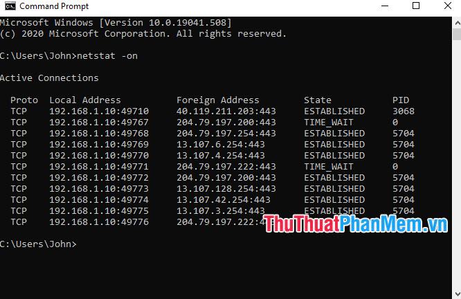 Netstat -bật