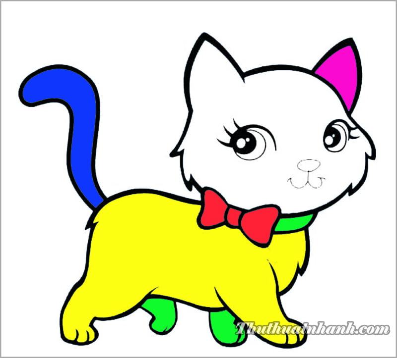 Tranh Tô Màu Con Mèo Đẹp, Dễ Thương Và Đáng Yêu Cho Bé - Trung Tâm Đào Tạo  Việt Á