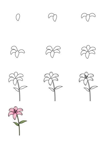 cách vẽ hoa loa kèn, hoa loa kèn dễ dàng