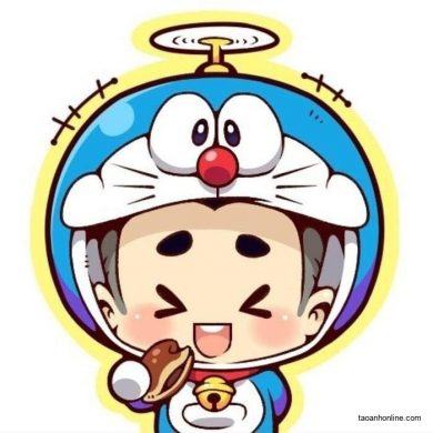 Chân dung đầu doraemon chibi dễ thương