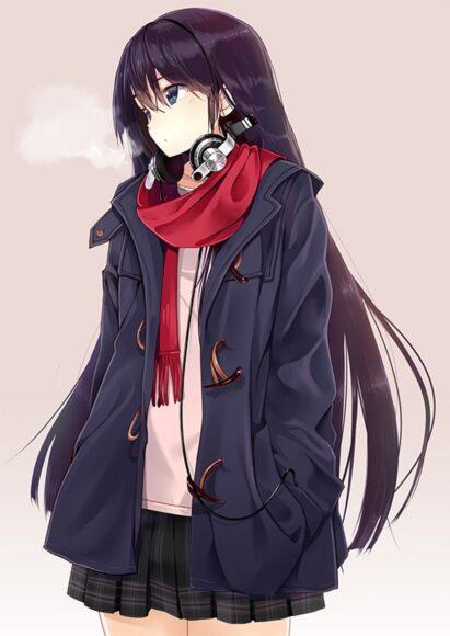 Hình ảnh anime nhân vật cô gái tóc dài