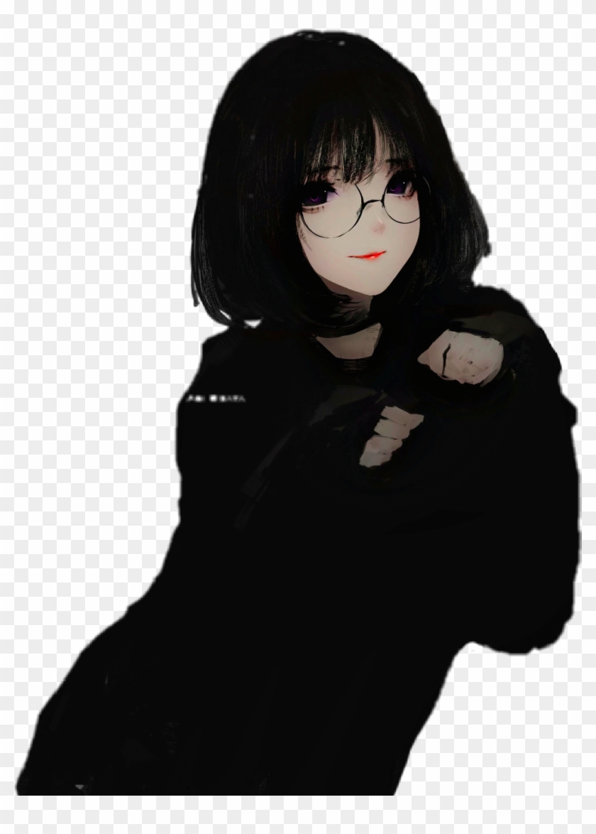 Cô gái anime Hàn Quốc xinh đẹp mặc đồ đen