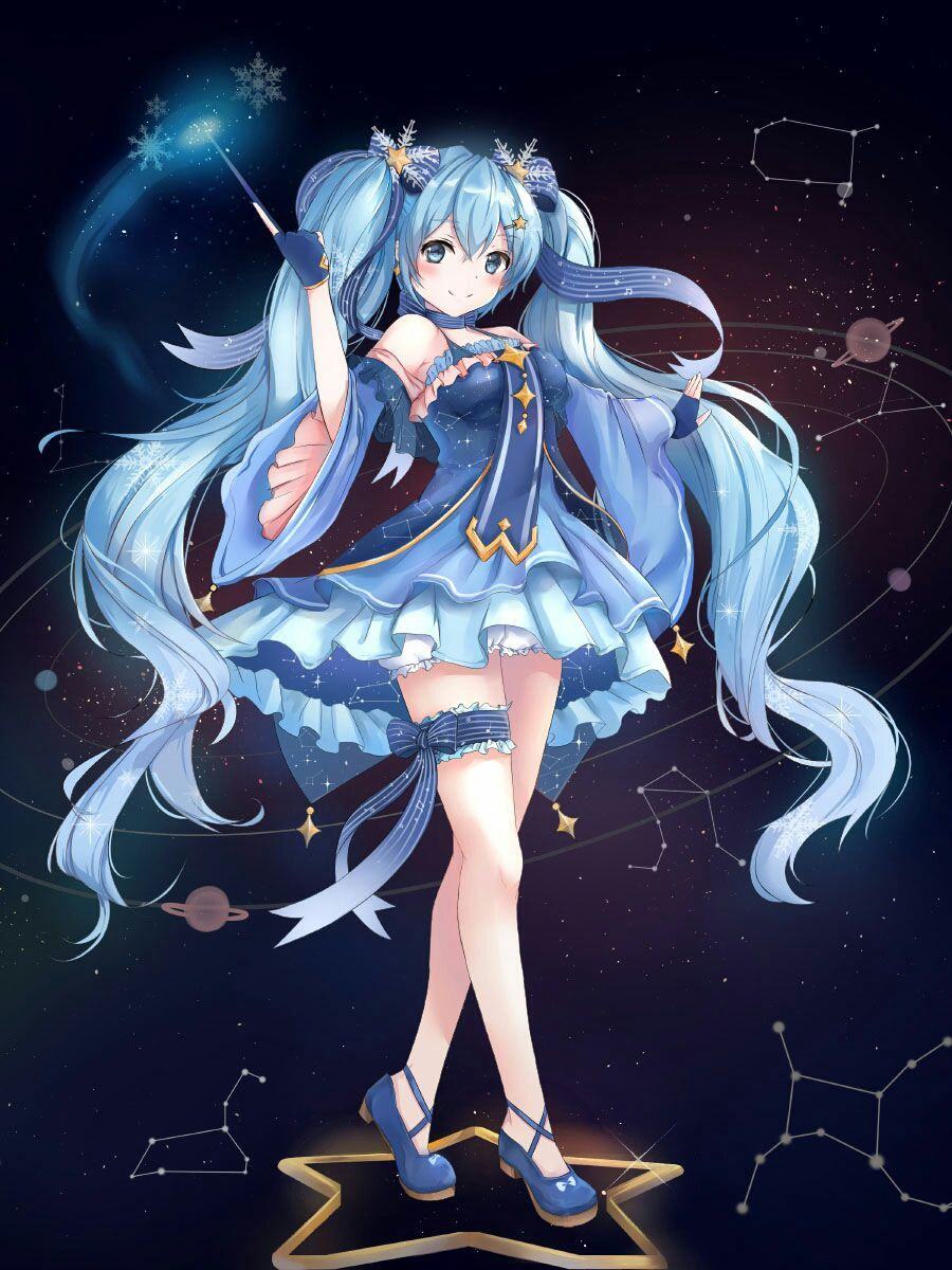 Hình ảnh anime cô gái tóc xanh xinh đẹp