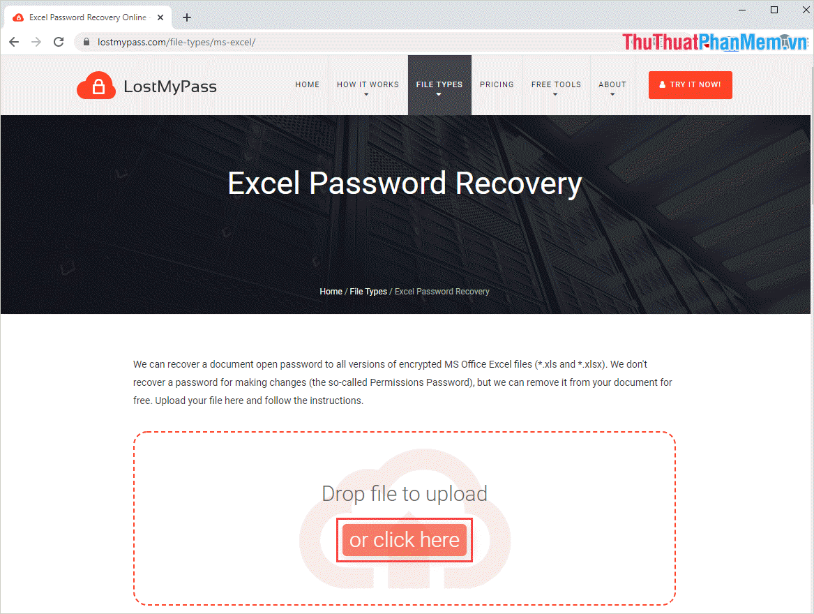 Upload file Excel bị khóa mật khẩu lên hệ thống