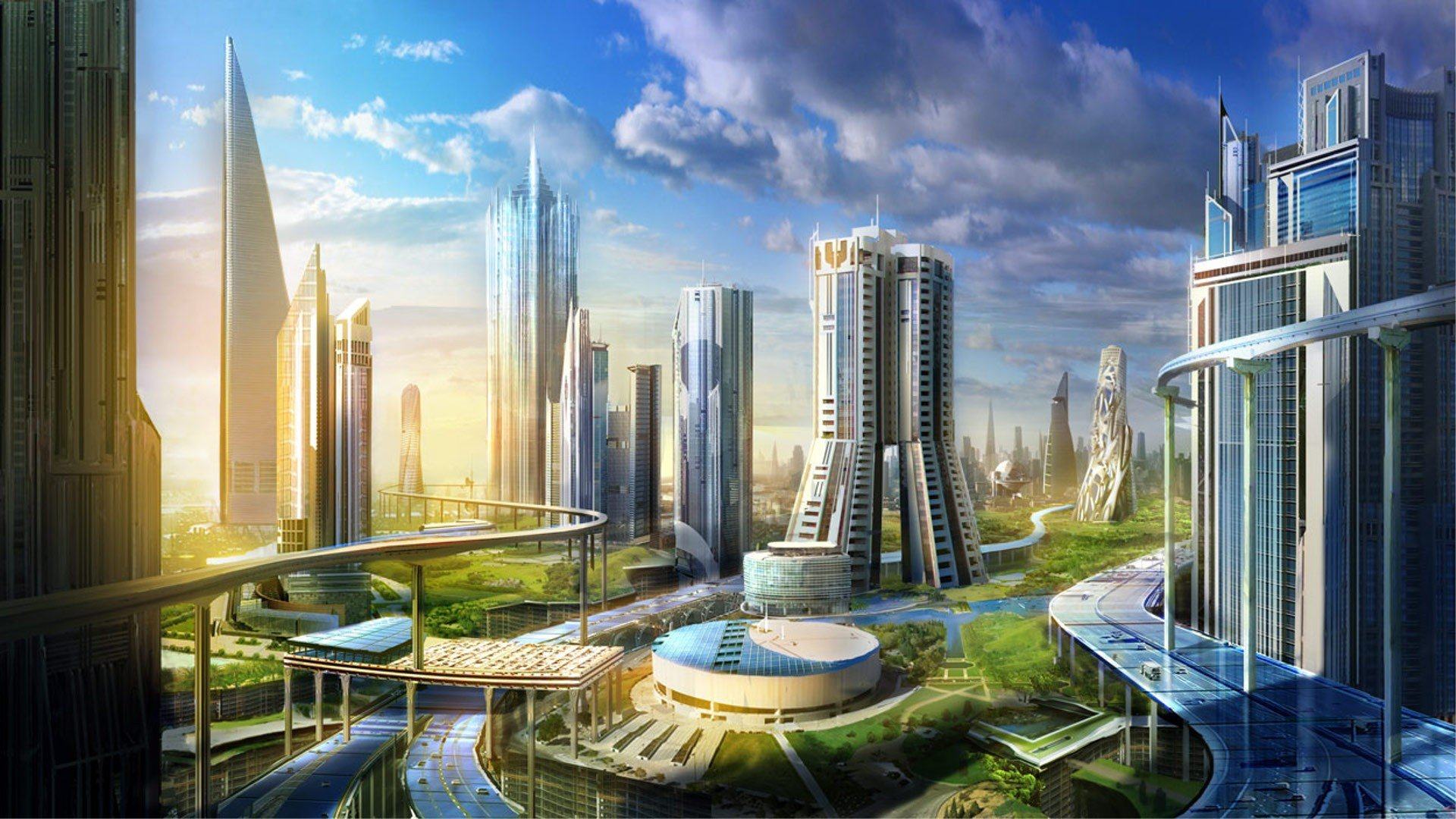 Hình nền thành phố tương lai