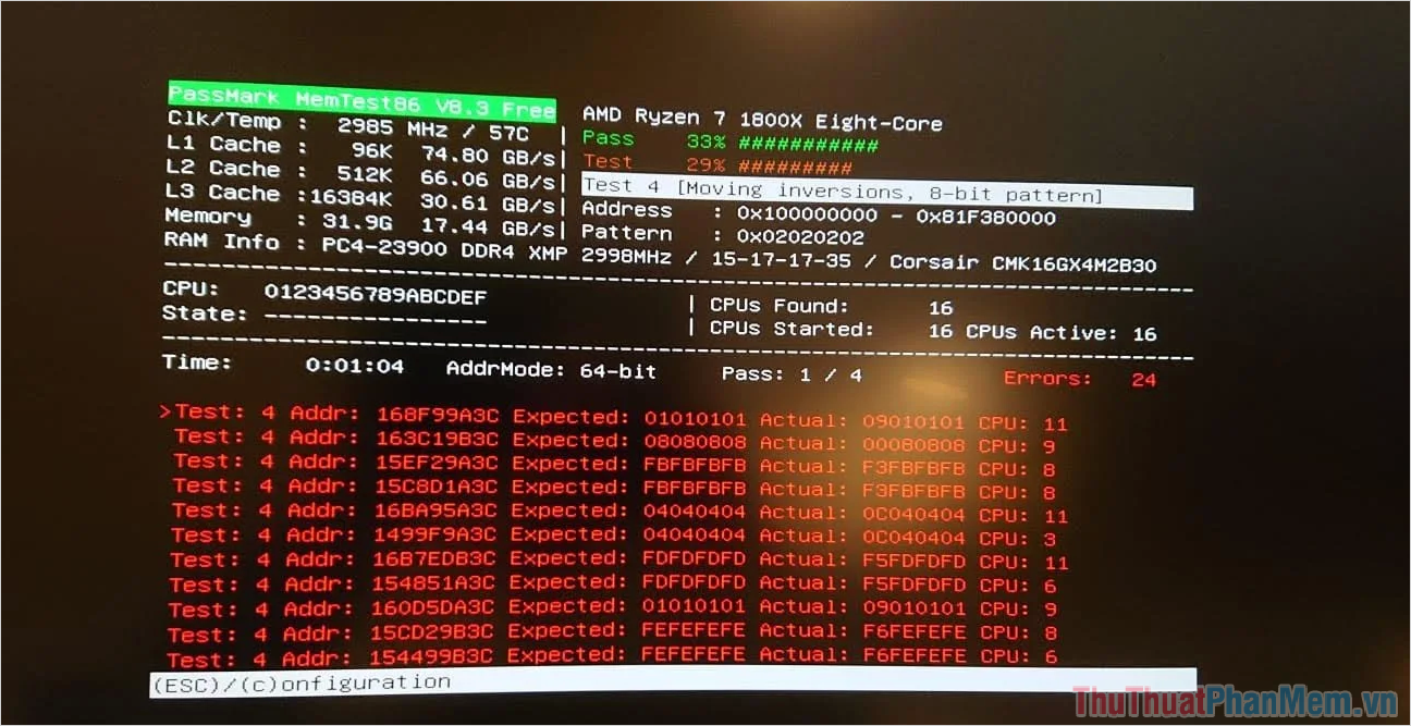 Máy tính bị lỗi RAM