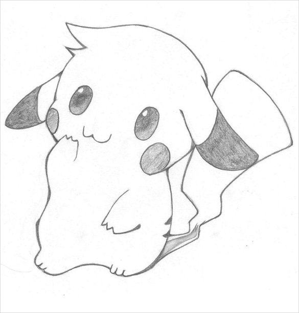 Hình vẽ pikachu dễ thương