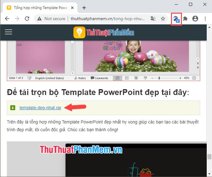 Nhấp vào liên kết tải xuống tệp trên trang web để kiểm tra khả năng tải xuống của Eagle