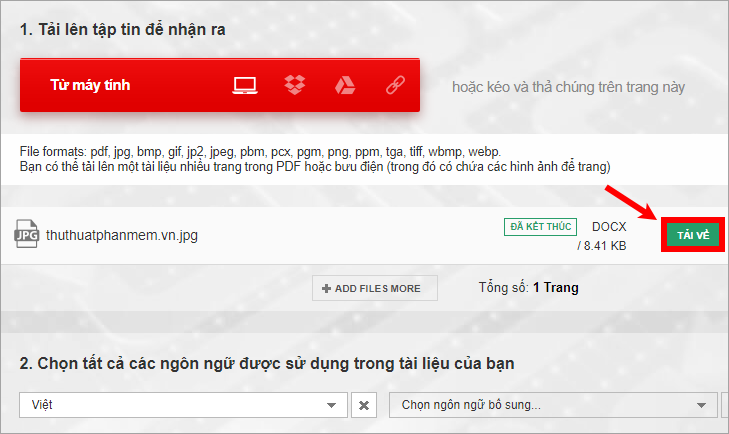 Nhấn Download để tải file đã chuyển đổi về máy tính