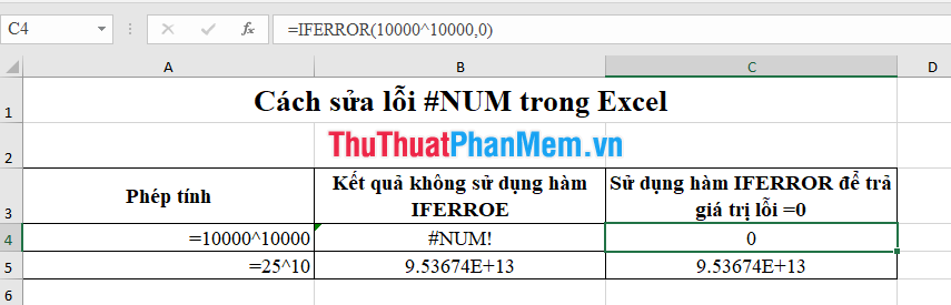 Kết hợp hàm IFERROR theo công thức IFERROR(value,value_if_error)