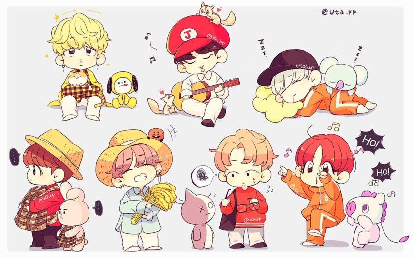 Ảnh Chibi BTS Dễ Thương