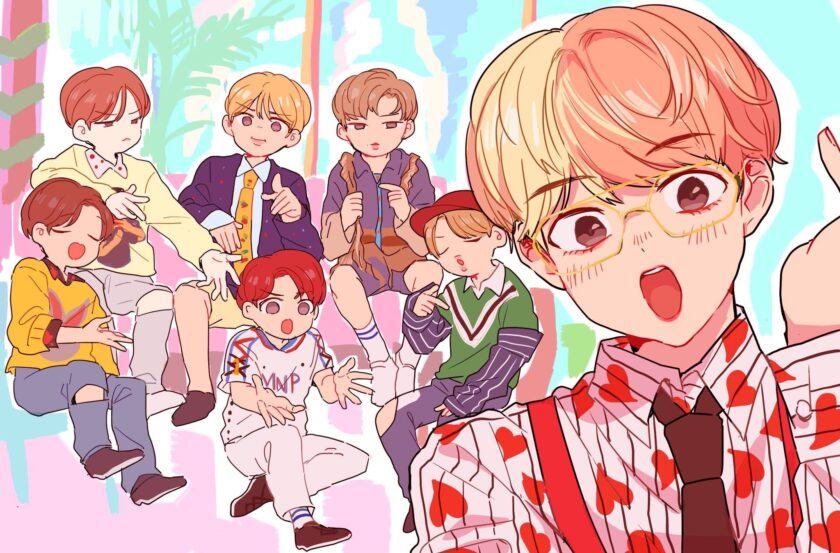 Nhân vật anime BTS dễ thương và hài hước