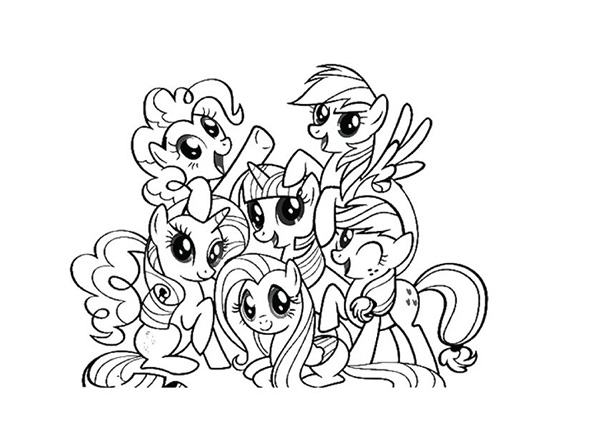 bức tranh lớn sớm gia đình pony