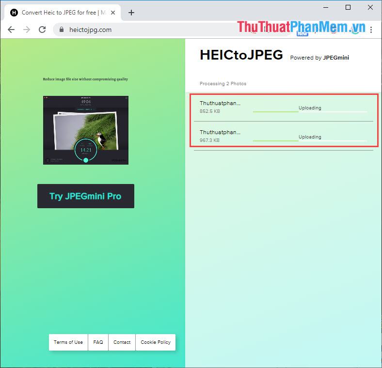 Phần mềm sẽ tự động convert file HEIC sang JPG