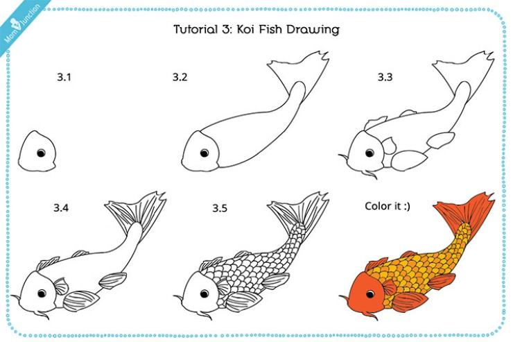 cách vẽ cá koi